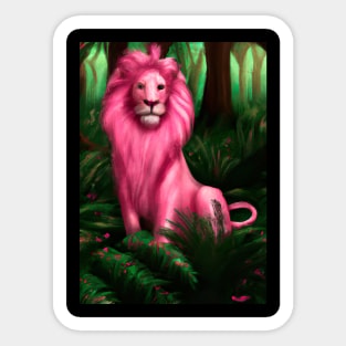 Pink Lion Sticker